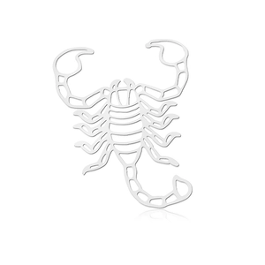 Polished stainless steel scorpion pendant with intricate hollow design for DIY jewelry making