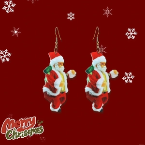 Santa Claus Dangle Earrings Acrylic Cartoon Festive Christmas Party Accessories For Women Girls