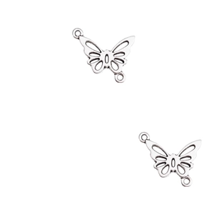 Silver vintage butterfly alloy connectors with hollow design for DIY jewelry making