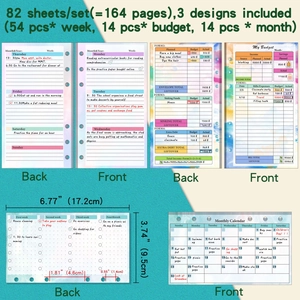 A6 6-rings planner vullingen met weekplanners, maandplanners en budgetbladen set