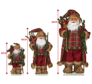 Detailed comparison of Santa dolls in three sizes 30cm, 45cm and 60cm height