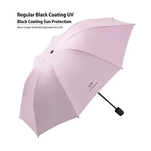 Paraguas de protección UV lila claro con revestimiento negro y diámetro de 96 cm