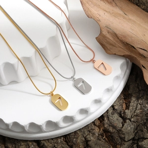 Three-color titanium lucky number 7 snake chain necklaces in gold, silver and rose gold