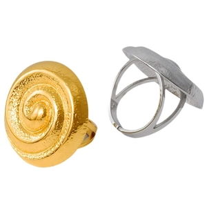 304 stainless steel swirl open rings in gold and silver finish with 18k vacuum plating