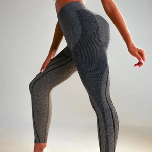 Women's High Waisted Seamless Yoga Pants Butt Lifting Tummy Control Gym Leggings Breathable Marl Gray Workout Fitness Tights