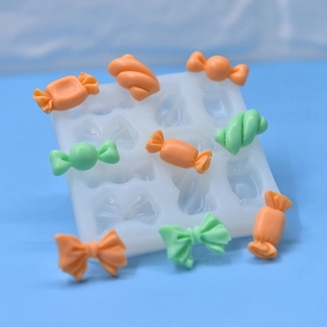Silicone Candy Bow Shape Mold Multi Cavity DIY Cake Decorating Chocolate Resin Baking Tool Flexible