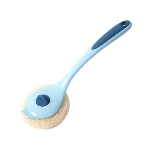 Long handle kitchen dish brush with nano fiber ball head for non-stick pan cleaning