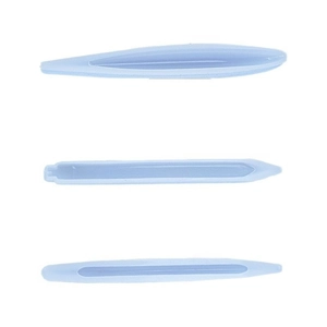 Three pieces of light blue silicone ballpoint pen resin molds for DIY crafting kits