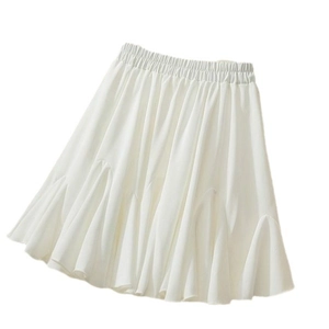 Mini-jupe blanche à taille haute avec ceinture élastique et ourlet volanté fluide