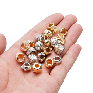 Assorted gold and silver large-hole CCB plastic beads for DIY jewelry making