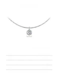 Détails du collier ras du cou en argent 925 avec pendentif solitaire rond de 7mm
