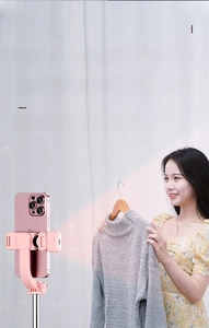 Pink AR selfie fill light for smartphone with three adjustable color temperature modes