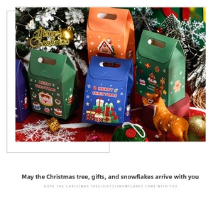Weihnachtsgeschenk Papiertueten, festliche tragbare Kekse Suessigkeiten Verpackungsboxen.