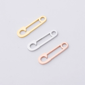 Minimalist Safety Pin Pendant 304 Stainless Steel Polished Paperclip Charm For DIY Jewelry Making Trendy Creative