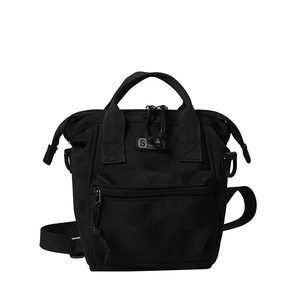 Minimalist black canvas crossbody bag with adjustable strap for daily casual wear