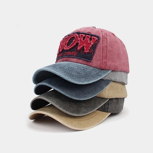 Vintage-Baseballkappen aus gewaschener Baumwolle mit NOW-Stickerei in verschiedenen Farben