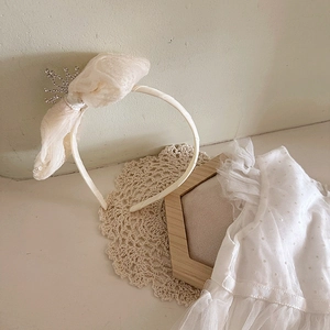 Serre-tête élégant en tulle blanc avec couronne en strass et robe assortie fille