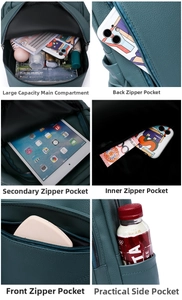Detailed view of the multi-pocket storage structure and spacious interior of the backpack