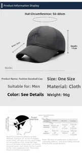 Size chart showing 56-60cm head circumference for men winter baseball hat with earflaps