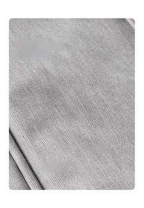 Detailed close-up of premium waterproof PU fabric with gray nubuck texture for cosmetic bags