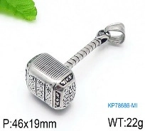 Macro shot of stainless steel Mjolnir hammer pendant with Nordic patterns and dimensions