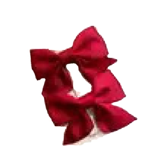Set of two red fabric bow hair clips for girls in a minimalist cute princess style