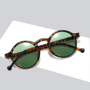 Retro Zonnebril Met Rond Montuur PC Montuur AC Lenzen UV400 Bescherming Vintage Mode Brillen Voor Dames En Heren