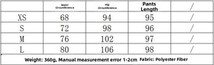 Size guide for pilot jacket and pleated trousers with waist and hip measurements