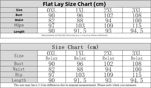 Guide des tailles détaillé pour robe moulante à manches longues de la taille 0XL à 3XL