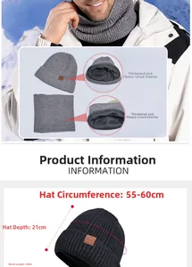 Schema dettagliato del cappello in maglia e scaldacollo invernale con fodera in pile calda
