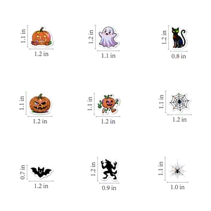 Lot d'autocollants Halloween holographiques avec motifs laser de citrouille et fantôme en 3x3
