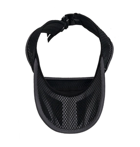 Close-up of breathable hexagonal mesh fabric and adjustable buckle on sun visor hat
