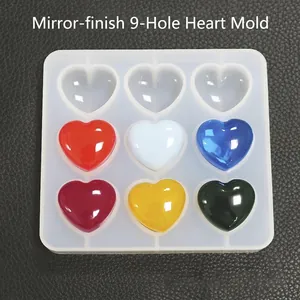 Moule En Silicone Cœur Multi Trous DIY Résine Époxy Cristal Fini Miroir Bijoux Pendentif Artisanat Translucide Portable