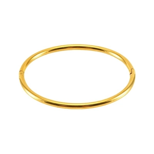 Bracelet jonc minimaliste en acier inoxydable plaqué or 18K avec fermeture à charnière