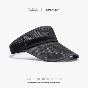 Empty Top Visor Hat Polyester Mesh Breathable Quick-Drying Sun Protection Outdoor Sports Adjustable For Men And Women