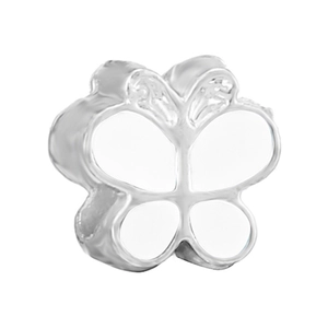 Eleganter Schmetterlingsanhänger aus Silber mit weißer Emaille für Frühlingsarmbänder