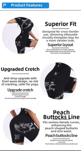 Detailed view of tie-dye yoga jumpsuit with reinforced crotch and butt lifting seams