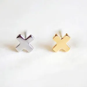 Minimalist 316L Stainless Steel Cross Stud Earrings Geometric X Shape Tiny Earrings For Women Commuting Jewelry Gift