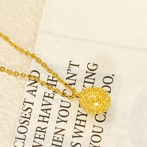 Minimalist gold durian pendant necklace made of high-quality stainless steel for women