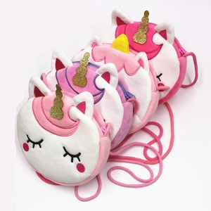 Sacs à bandoulière licorne en peluche pour filles en diverses couleurs pastel