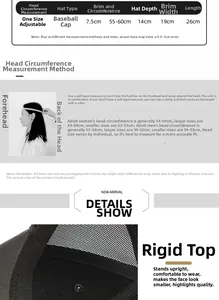 Guida alle taglie e misurazione della testa per cappello baseball in mesh traspirante