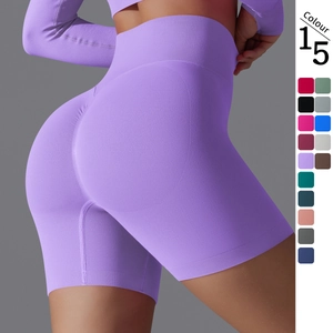 Seamless Yoga Shorts High Waist Tummy Control Scrunch Butt Lifting Nylon Spandex Gym Fitness Running Biker Shorts