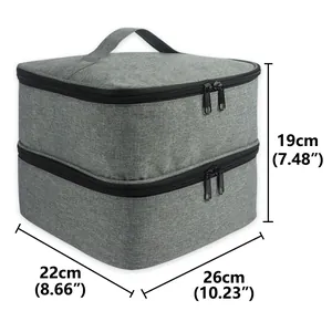 Portable nail polish storage bag dimensions: 26cm length, 22cm width, 19cm height