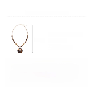 Spécifications de taille pour collier en perles de bois et pendentif acrylique léopard