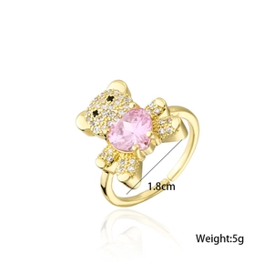 Detail view of adjustable bear ring showing 1.8cm inner diameter and 5g weight data