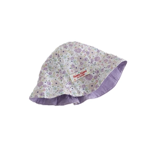 Chapeau de soleil à fleurs pour bébé avec doublure violette pour la protection d'été