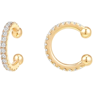 925 Sterling Silver Ear Cuffs Pave Zirconia C-Shaped Non-Piercing Clip On Earrings For Women Elegant Fashion Jewelry
