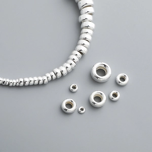925 Sterling Silver Spacer Beads Flat Wheel Shape Polished Loose Beads For DIY Jewelry Making Bracelet Accessories