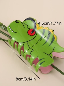 Green crocodile acetate hair claw clip with size dimensions 4.5cm and 8cm for styling