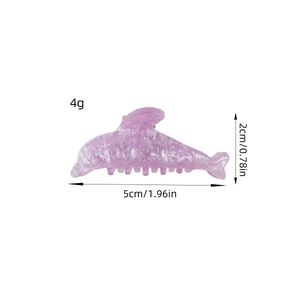 Pink glitter shark hair claw clip with size dimensions 5cm length and 2cm height